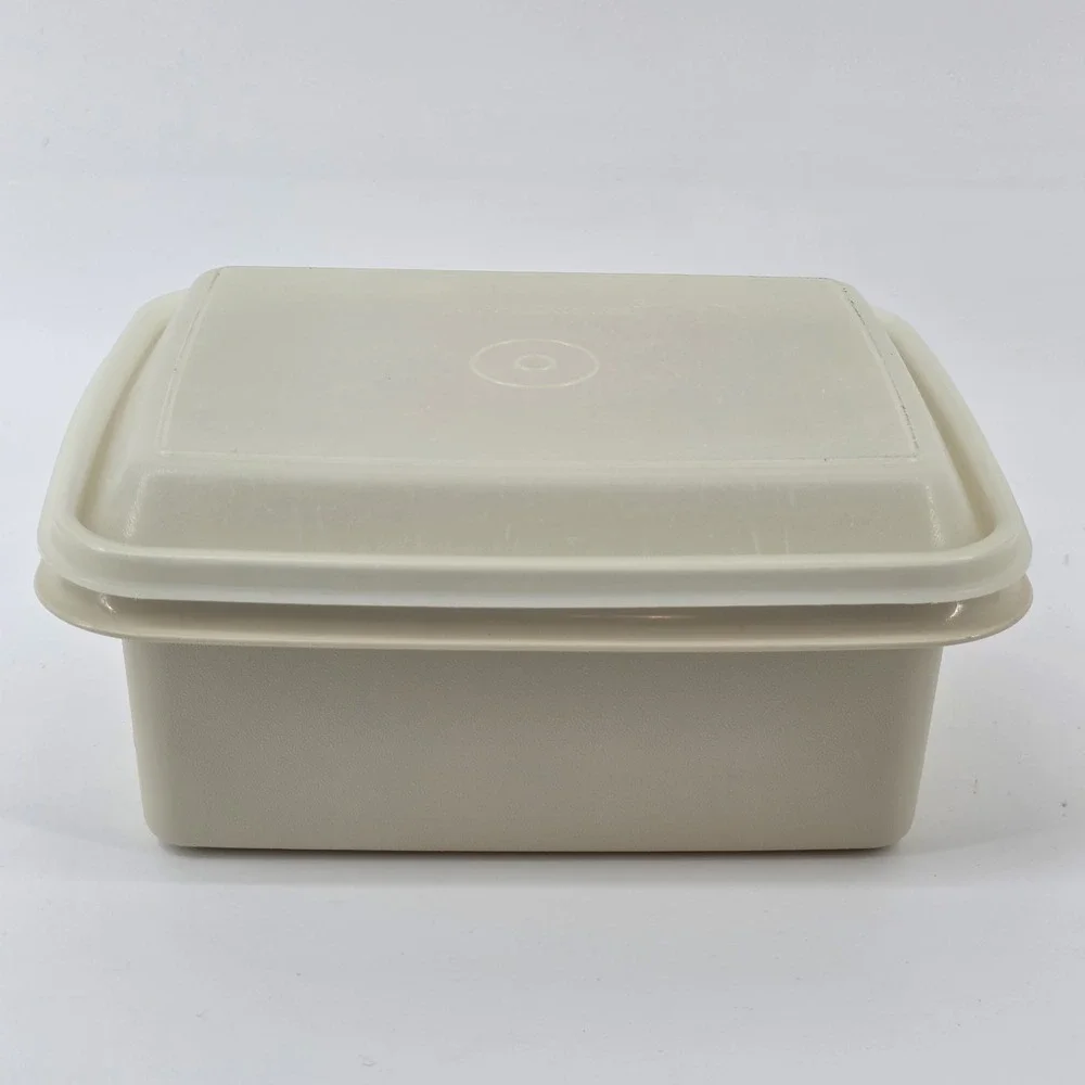 Vintage Tupperware Ice Cream Keeper Freeze N Save Container with Lid Beige 1254